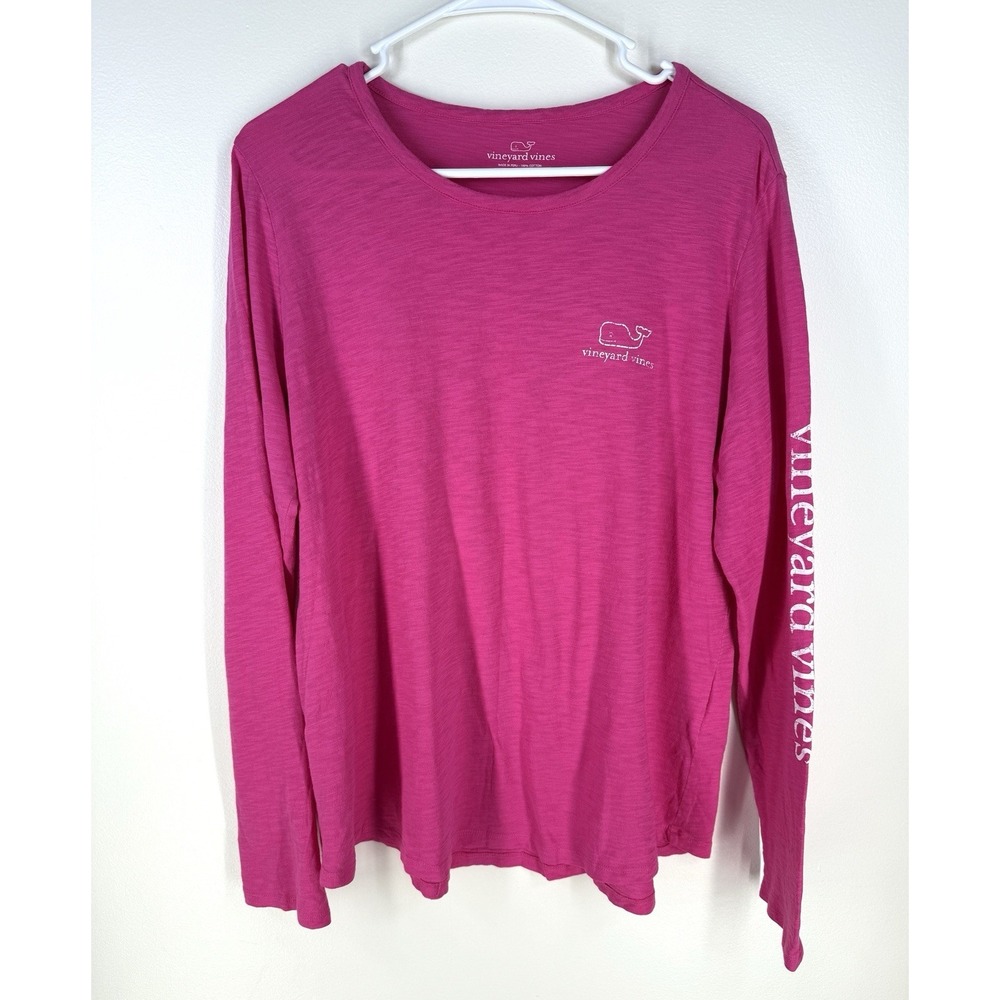 Vineyard Vines Performance Womens Long Sleeve T Shirt Pink Size Large Cotton